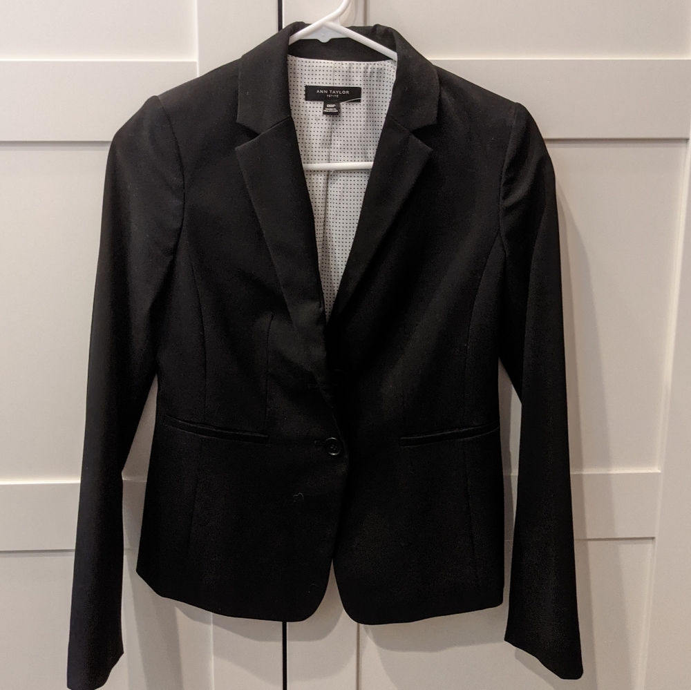 Ann Taylor 00P Brand New Blazer Jacket Black